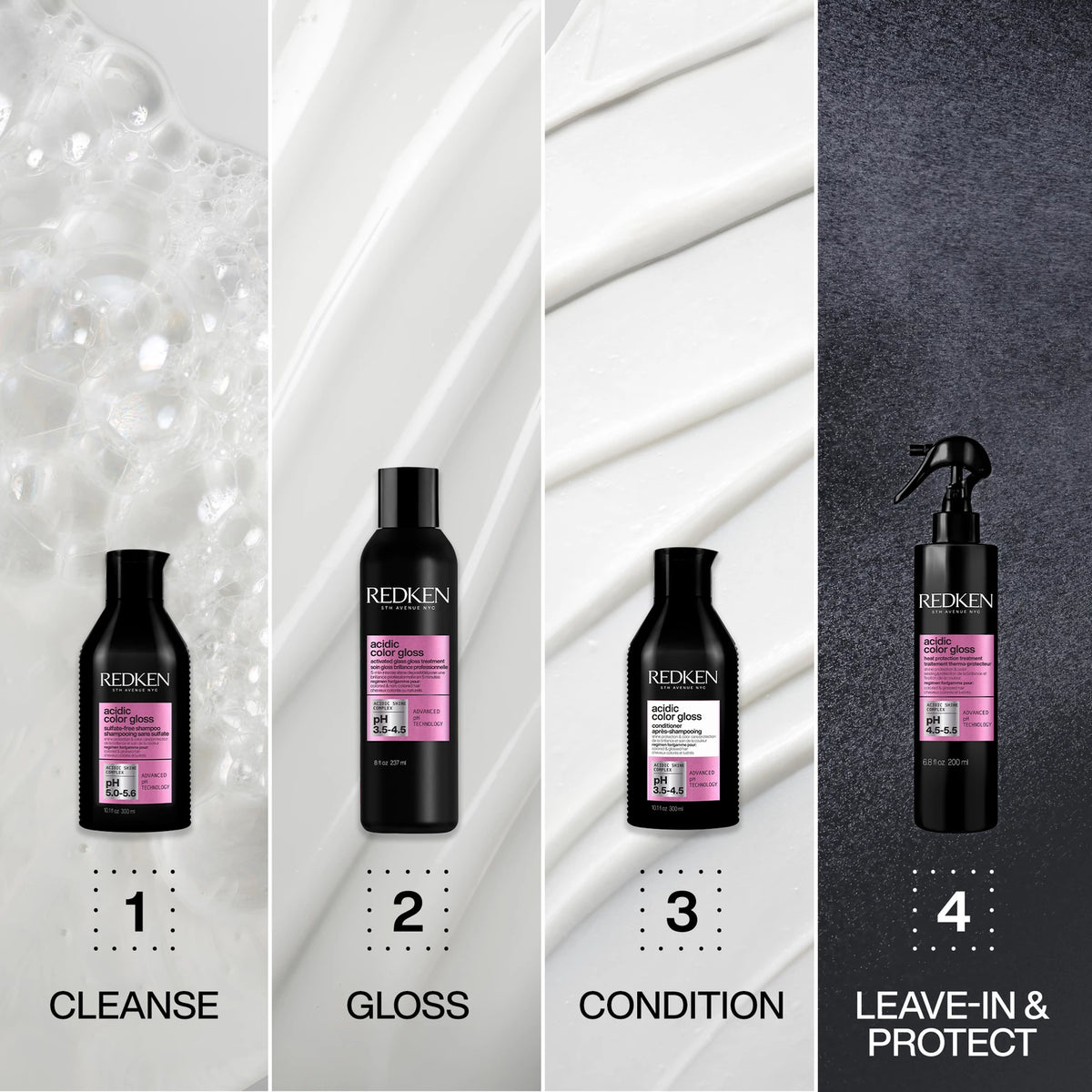 Acidic Color Gloss Heat Protection Leave-In Treatment - US 4897